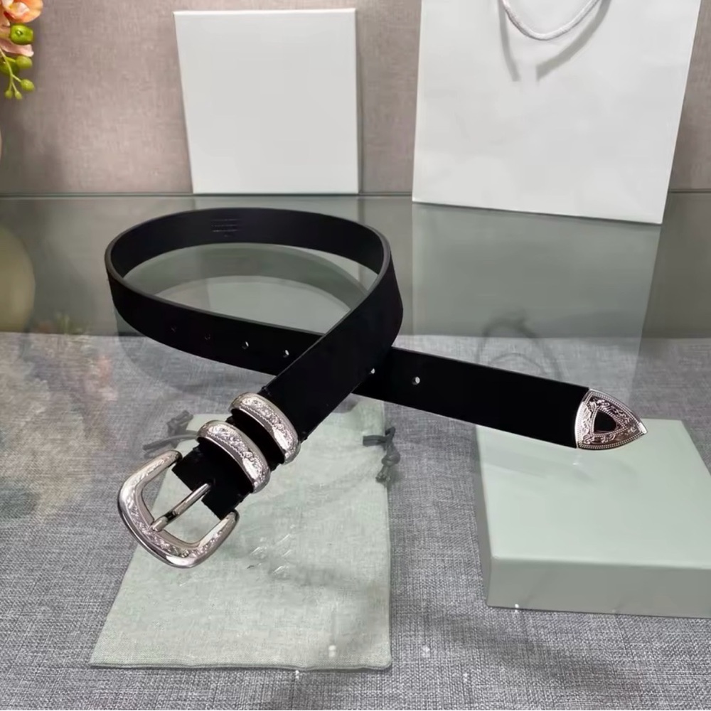 Western style leather belt